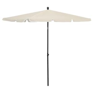 vidaXL Sodo skėtis nuo saulės su stulpu, smėlio spalvos, 210x140cm
