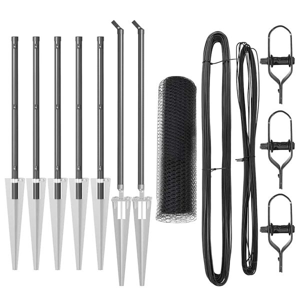 vidaXL Tvorelės stulpas Pilka 10 x 0,8 m (13 mm tinklelis)