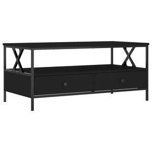 vidaXL Kavos staliukas, juodos spalvos, 100x51x45cm, apdirbta mediena