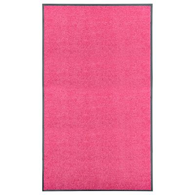 vidaXL Durų kilimėlis, rožinės spalvos, 90x150cm, plaunamas