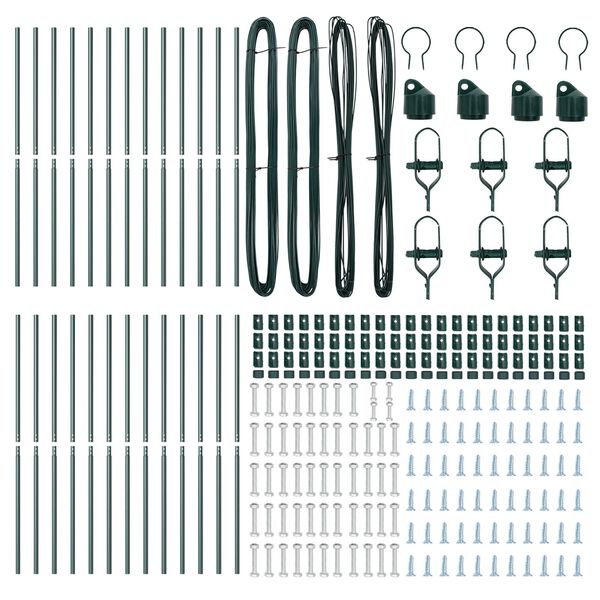 vidaXL Tvorelės stulpas 26 pcs Žalia 3,2 x 3,2 x 190 cm