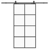 vidaXL Stumdomos durys su furnitūra, juodos, 102,5x205 cm, ESG stiklas