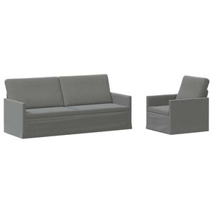 vidaXL Sofos komplektas 2 pcs Tamsiai pilka Aksomas