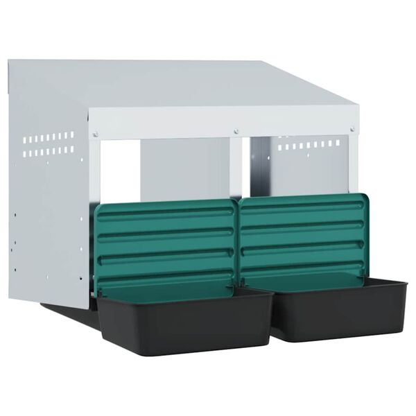 vidaXL Vi&scaron;čių lizdas, 2 skyriai, montuojamas prie sienos, cinkuotas plienas