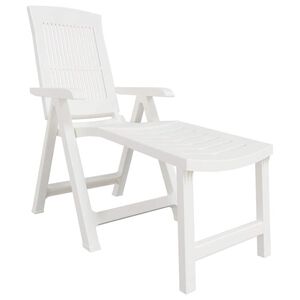 vidaXL Saulės gultas, baltos spalvos, plastikas