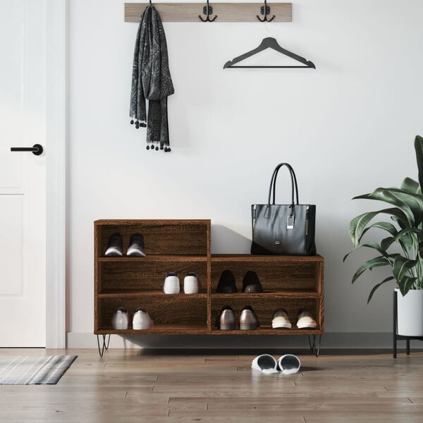 vidaXL Spintelė batams, ruda ąžuolo, 102x36x60cm, apdirbta mediena