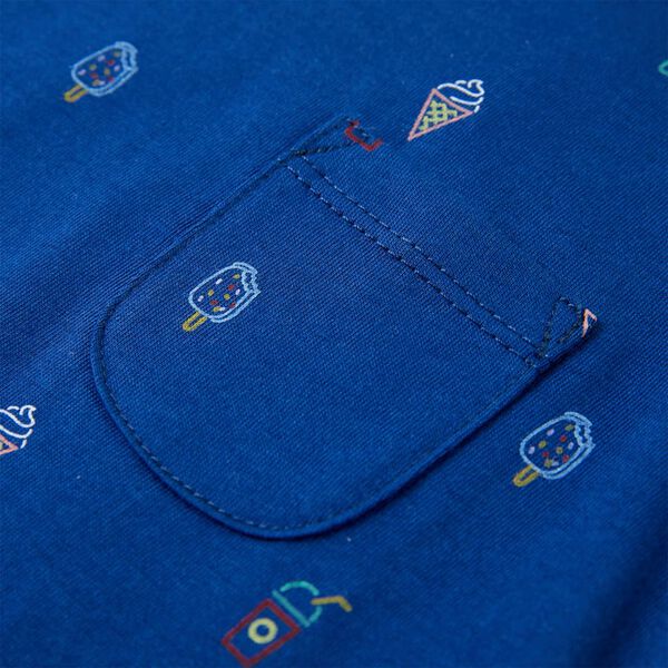 Vaikiški marškinėliai be rankovių, tamsiai mėlynos spalvos, 128 dydžio