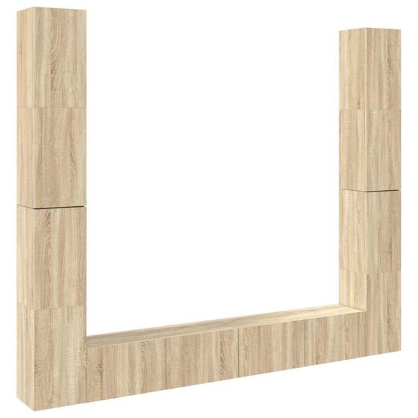 vidaXL Televizoriaus spintelių komplektas, 6 dalių, ąžuolo, mediena