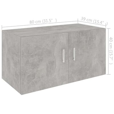 vidaXL Prie sienos montuojama spintelė, betono pilka, 80x39x40cm, MDP