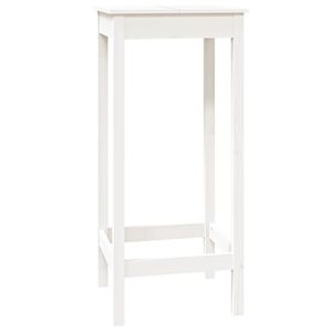 vidaXL Baro stalas, baltas, 50x50x110cm, pu&scaron;ies medienos masyvas