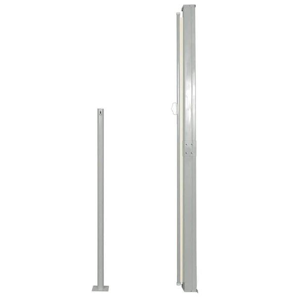 vidaXL Ištraukiama šoninė pertvara, kreminės spalvos, 160x500cm