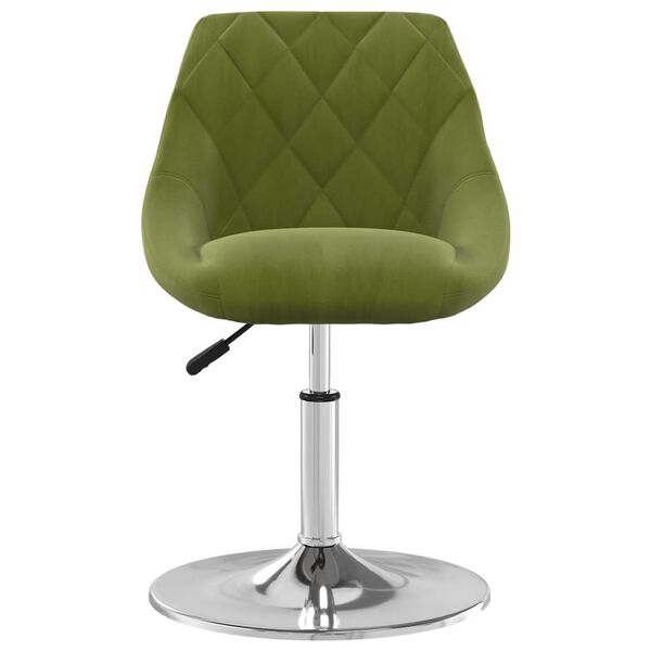 vidaXL Pasukamos valgomojo kėdės, 2vnt., &scaron;viesiai žalios, aksomas