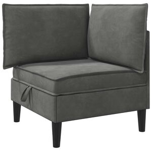 vidaXL Sofa su saugojimu Tamsiai pilka Aksomas