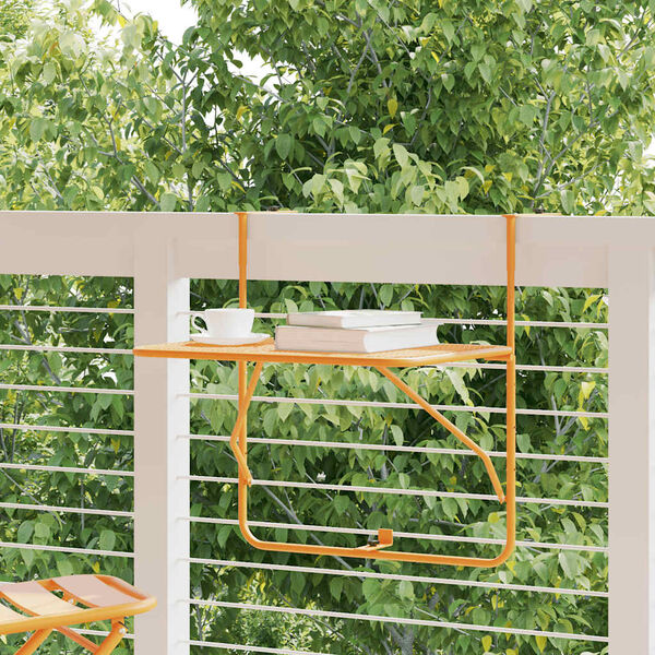 vidaXL Balkono staliukas, geltonos spalvos, 60x40cm, plienas