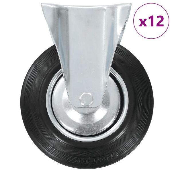 vidaXL Fiksuojami ratukai, 200 mm, 12 vnt.