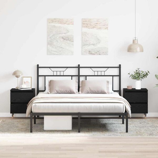 vidaXL Šalia lovos spintelė 2 pcs Juodas ąžuolas 40 x 35 x 50 cm