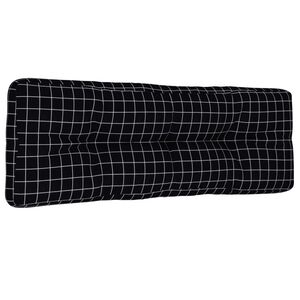 vidaXL Paletės pagalvėlė, juoda, 120x40x12cm, audinys, languota