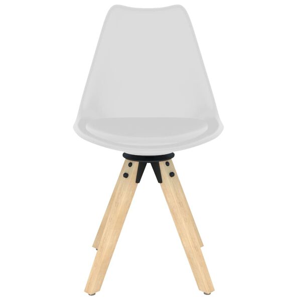 vidaXL Pasukamos valgomojo kėdės, 6vnt., baltos spalvos, PP