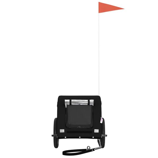 vidaXL Dviračio priekaba augintiniams, juoda, oksfordo audinys/geležis