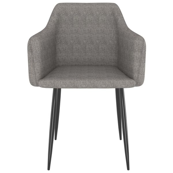 vidaXL Valgomojo kėdės, 2vnt., &scaron;viesiai pilkos spalvos, audinys