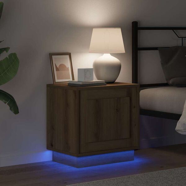 vidaXL Šalia lovos spintelė Amatininkų ąžuolas 44 x 34,5 x 45 cm