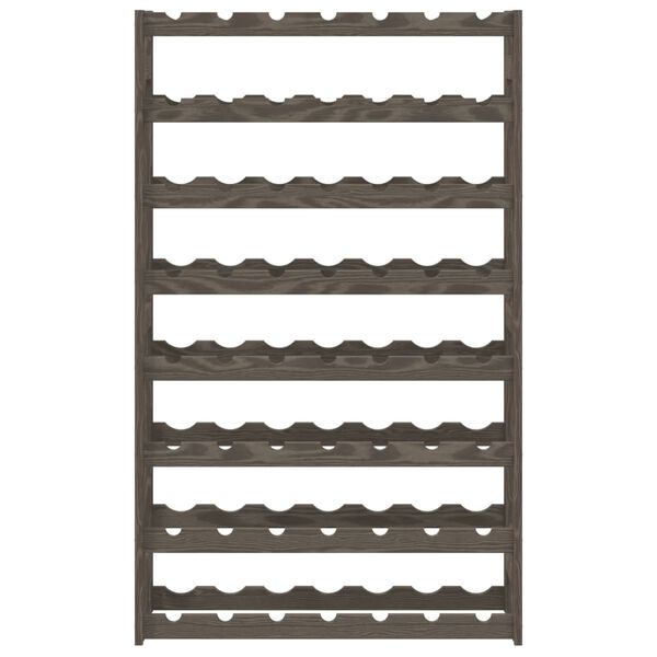 vidaXL Vyno laikiklis 56 buteliams, pilkas, pušies medienos masyvas