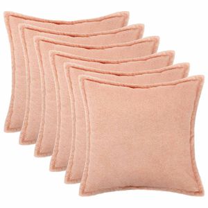 vidaXL Pagalvėlės užvalkalas 6 pcs HOUTEN Rožinė 30 x 30 cm Boucl&eacute;