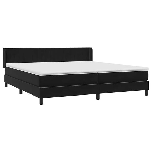 vidaXL Box Spring Lova su čiužiniu Juodas 200x220 cm aksomas