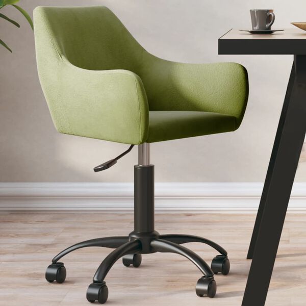 vidaXL Pasukama valgomojo kėdė, &scaron;viesiai žalios spalvos, aksomas