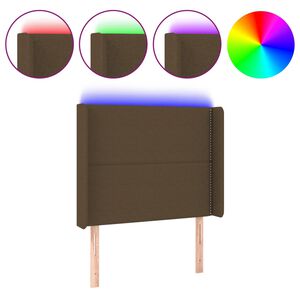 vidaXL Galvūgalis su LED, tamsiai rudos spalvos, 93x16x118/128cm