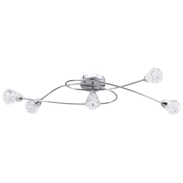 vidaXL Lubinis &scaron;viestuvas su stikliniais gaubtais, 5xG9 lemputėms