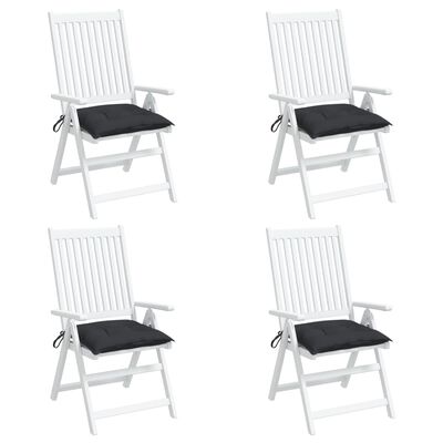 vidaXL Kėdės pagalvėlės, 4vnt., juodos, 50x50x7cm, oksfordo audinys