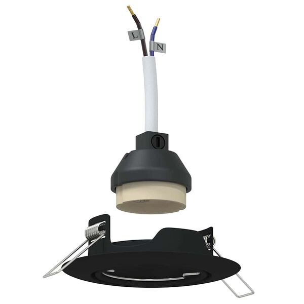 vidaXL Prožektorius 24 pcs Juoda 9 x 9 x 2.5 cm metalas