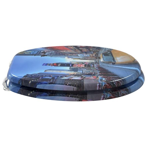 vidaXL Tualeto sėdynė Įvairiaspalvis 44 x 38 cm MDF plok&scaron;tė