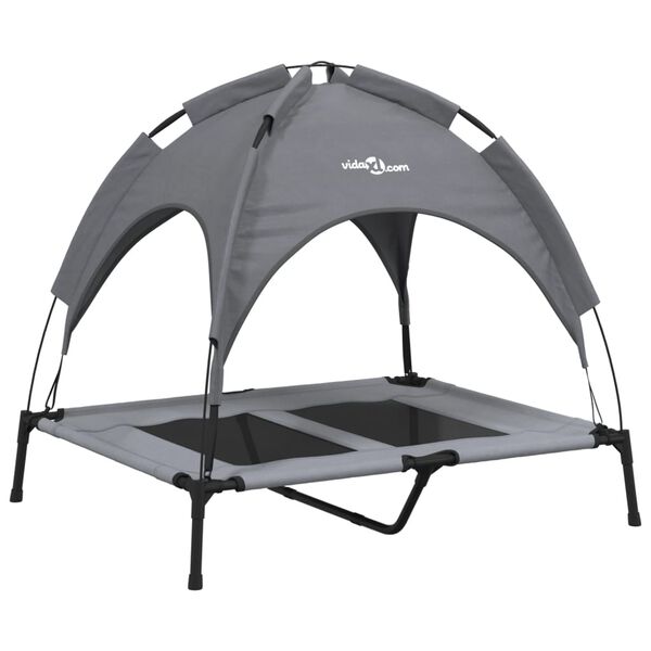 vidaXL Lova šunims su skliautu, antracito, oksfordo audinys ir plienas