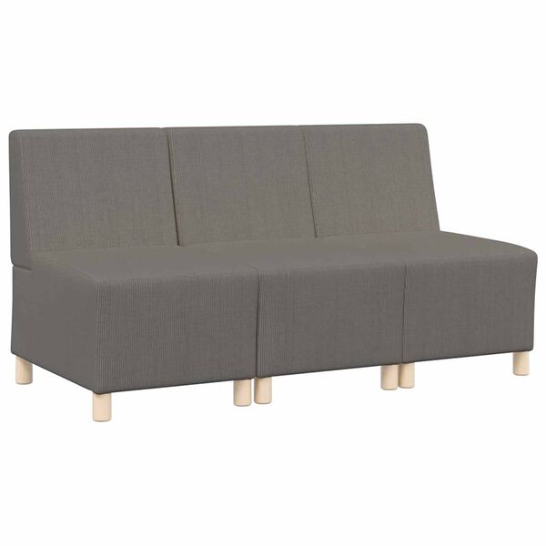 vidaXL Modulinis sofa vienetas be rankų 3 pcs Šviesiai pilka