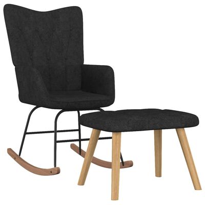 vidaXL Supama kėdė su pakoja, juodos spalvos, audinys