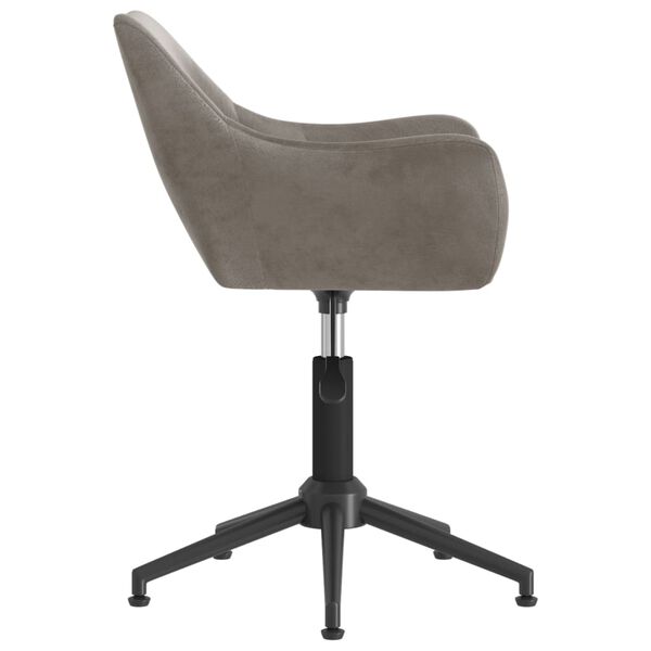 vidaXL Pasukama biuro kėdė, &scaron;viesiai pilkos spalvos, aksomas (330996)