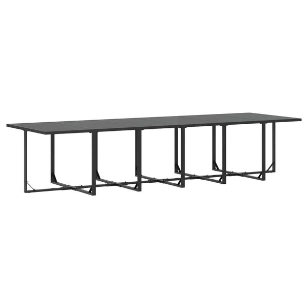 vidaXL Sodo valgomojo komplektas 17 pcs Juoda Plienas