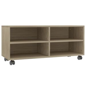 vidaXL TV spintelė su ratukais, ąžuolo, 90x35x35cm, apdirbta mediena