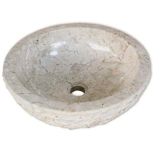 vidaXL Kriauklė, kreminė, 40 cm, marmuras