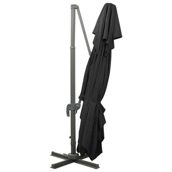 vidaXL Konsolinis sodo skėtis su dvigubu viršumi, juodas, 400x300 cm