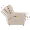 vidaXL Elektrinis masažinis krėslas, kreminis, mikropluošto audinys