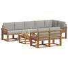 vidaXL Lauko sofos komplektas 9 pcs Natūrali ir &scaron;viesiai pilka