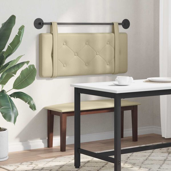 vidaXL Kabantysis galvūgalis Kreminė 100 cm Dirbtinė oda