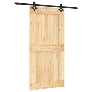 vidaXL Slankios durys 100 x 210 cm Natūrali ir juoda