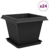 vidaXL Augalų vazonai 24 pcs Juoda 43 x 43 x 33,5 cm Plastmasė