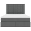 vidaXL Lova su daiktų laikymo vieta ir LED Tamsiai pilka 140 x 200 cm