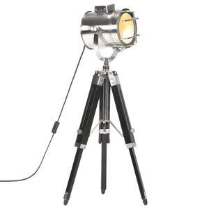 vidaXL Trikojis pastatomas šviestuvas, juodas, 69cm, mango masyvas