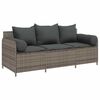 vidaXL Sodo sofa su pagalvėlėmis, 3 sėdimos vietos, pilka, poliratanas
